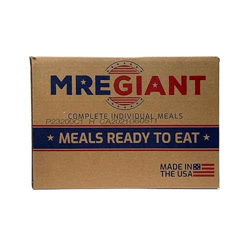 Ammo Can Man Raciones alimenticias - MRE Giant (Mels-Ready-To-Comer) - FECHA DEL PAQUETE 2023 - 12 comidas por caja