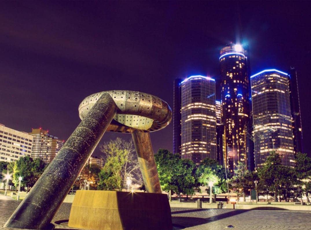 Detroit Scenery Painting by Numbers DIY Unique Canvas Oil Painting Kit Digital Painting