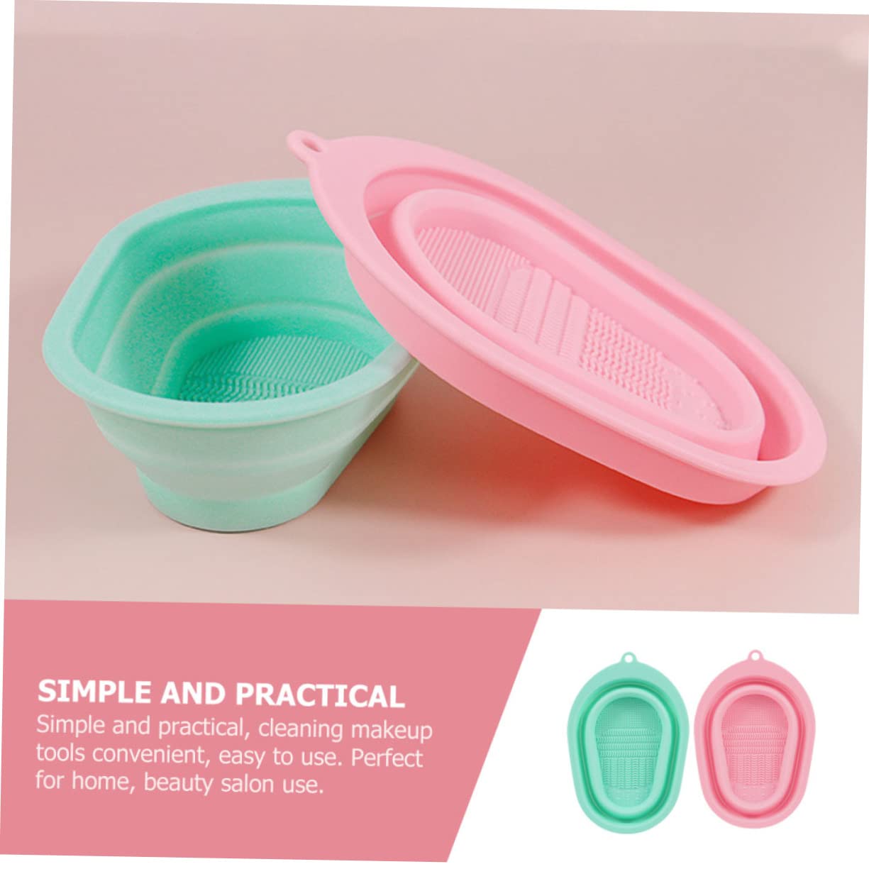 MAGICLULU 3 Set Di Spugna Per La Pulizia Dei Pennelli Da Trucco in Silicone Spazzola Pieghevole Ciotola Per Il Lavaggio Strumento Di Bellezza Scrubber Per Uso Domestico 2 Pezzi * 3