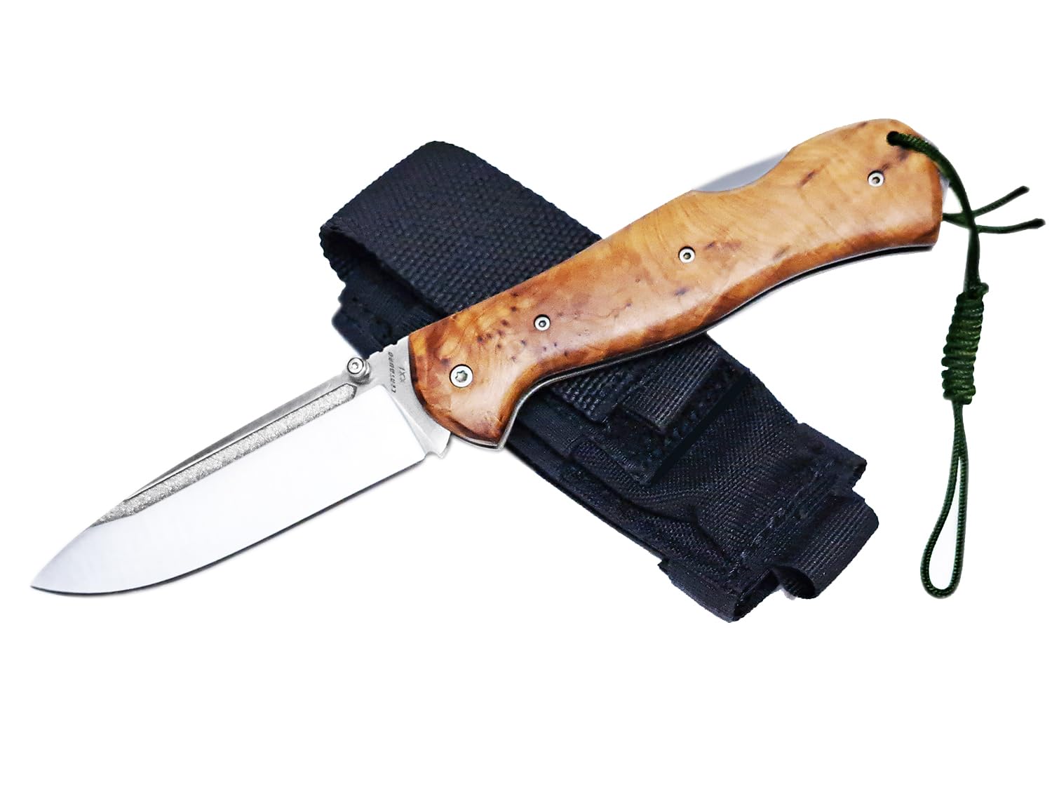 Miguel Nieto Navaja Centauro Tuya XXL 08-S, Plegable, con hoja en acero inoxidable Böhler N695 de 10 cm. y empuñadura en madera de Tuya, Hueco con cordón fiador incluido