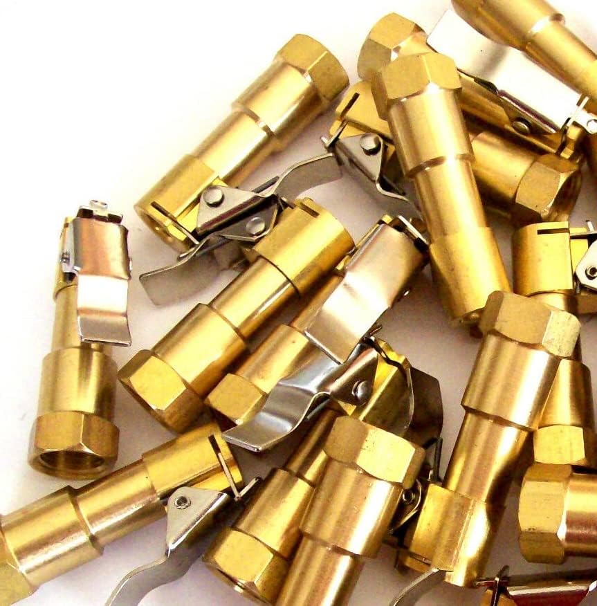 5 PCS SOLID BRASS STRAIGHT LOCK ON TIRE CHUCK INFLATORS BB4104 HQ parts