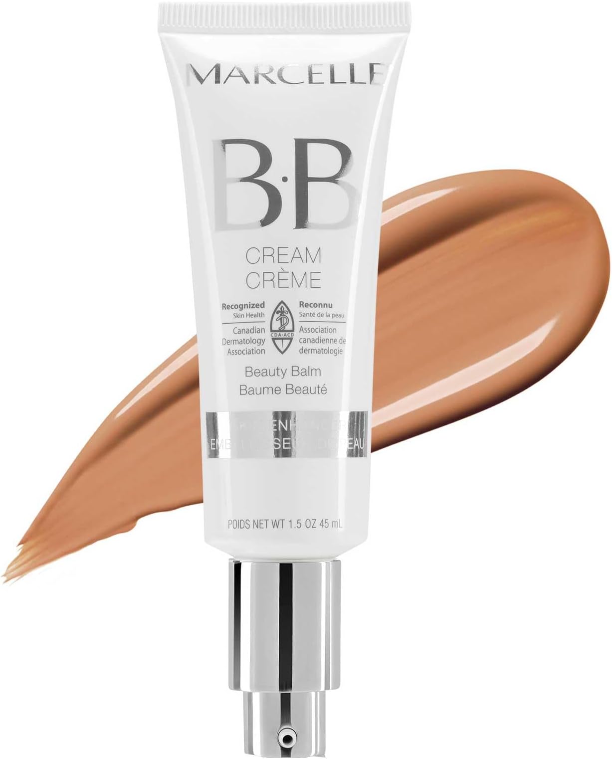 Marcelle BB Cream Beauty Balm, Medium-Dark Tint, Lightweight Hydration, Hypoallergenic, 45 mL
