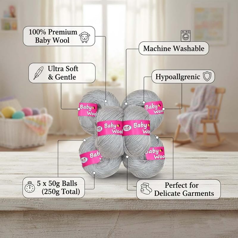 Image of M.G ENTERPRISE 100% Acrylic Wool Red (6 pc) Baby Wool 4 ply Wool Ball Hand Knitting Wool /Art Craft Soft Fingering Crochet Hook Yarn, Needle Knitting Yarn Thread Dye E