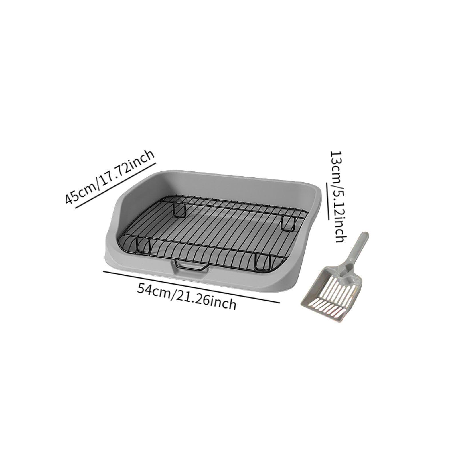 Inodoro para Perros Bandeja de Enseñanza Mascotas Higiénica con Rejilla Base Antideslizante Y Estructura de PP Acero Inoxidable Adecuado para Entrenar