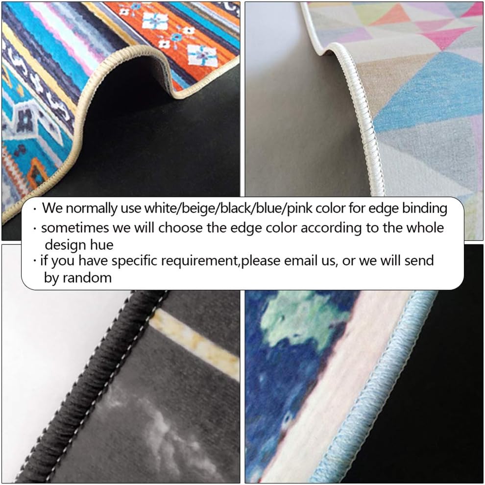 Peacock Feather Non-Slip Floor Mat Area Rug Rectangle Carpet Rugs for Children's Rooms Living Room Modern Home Decor,Black,40x120cm