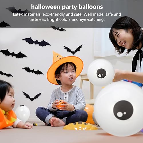 Miniatura 3 de HANABASS Kit de 100 globos de látex natural grueso para Halloween, globos oculares no inflables, decoraciones de fiesta para paredes, techos,