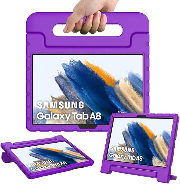 Kids Case for Samsung Galaxy Tab A8 10.5 Inch 2022 (SM-X200/X205), Shockproof Lightweight Convertible Handle Stand Protective Kids Case friendly for Samsung Galaxy Tab A8 10.5" 2022 (PURPLE)