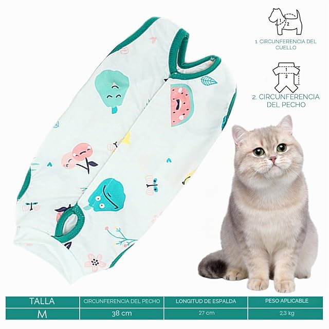 Foto 2 de 6 de Traje de convalecencia para gatos, cuerpo después de cirugía