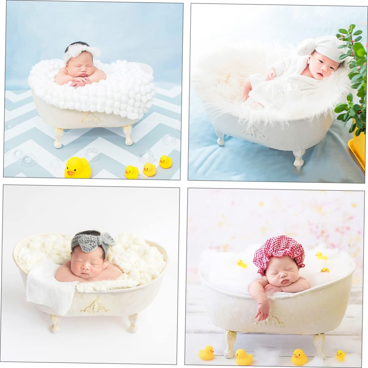 Accessoire Photo Bébé -né, Bain Décoratif en Fer Blanc
