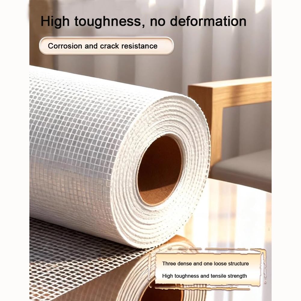 Rollos De Malla Fibra Vidrio, Reforzada Con Resistente A Los Álcalis, Adecuada Para Reparar Y Decorar Grietas Juntas En Paredes Interiores Exteriores(35m-100g)