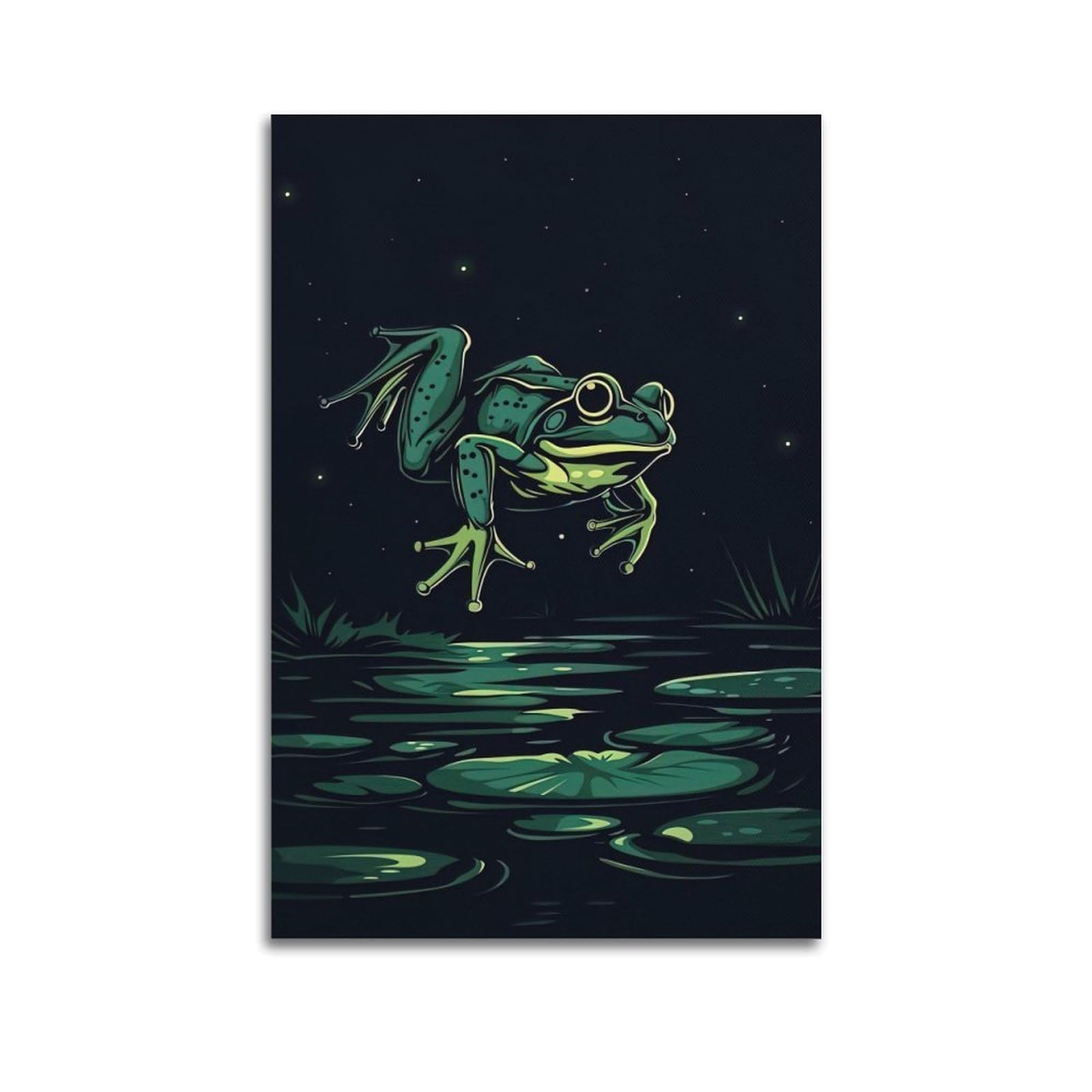 HUIYHB Animal Artwork Poster Jumping Frog Poster Decorative Painting Canvas Wall Posters And Art Picture Print Modern Family Bedroom Decor Posters 20x30inch(50x75cm)