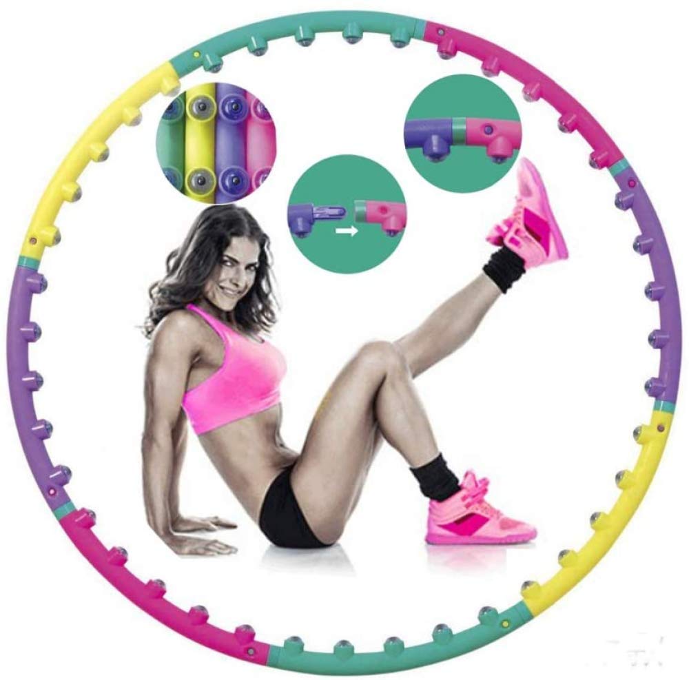 zaizai Hula Hoop Fitness Contrepoids Adulte, Massage Magnétique Hula Hoop Fitness Exercice, Épissage en 8 Sections Peut être Divisé pour Perdre du Poids Hula Hoop Adulte 98cm