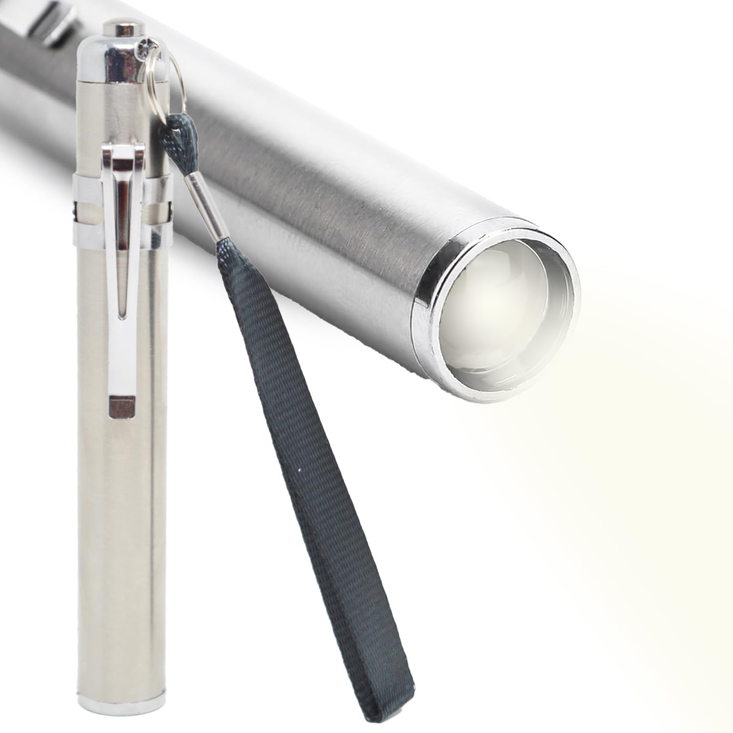 MCP Aluminium Pocket LED Pen Torch for Doctors | Nurses | Pen Torch for Medical Students | Moon Light | Super Bright | Free Battery (Silver)