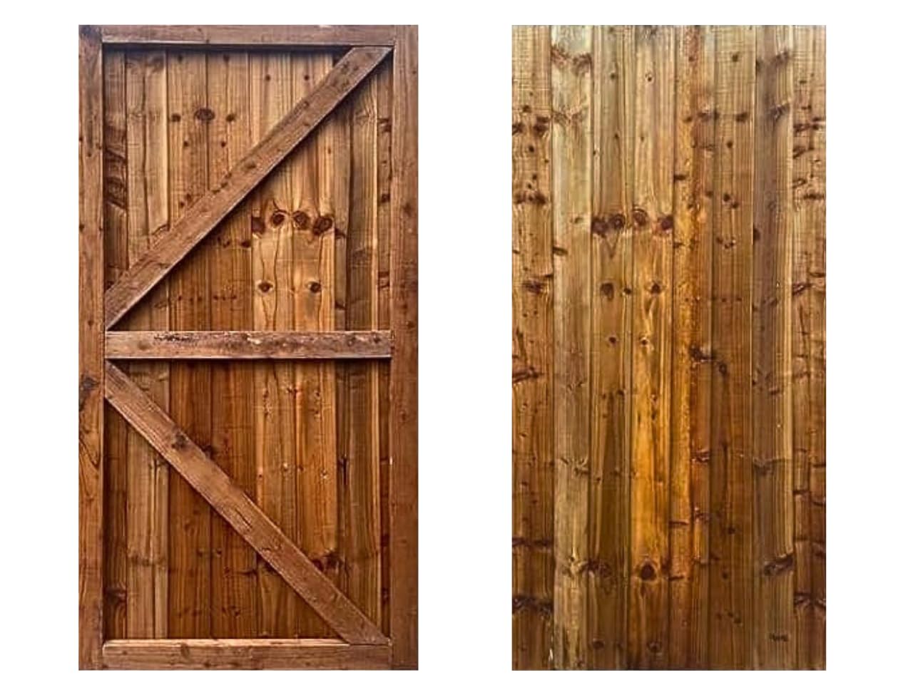 BEDS PLANET Garden Gate, Pedestrian Wooden Gate Pressure Treated, Wooden Feather Edge Garden Door 180cm High x 90cm Wide x 6cm Deep