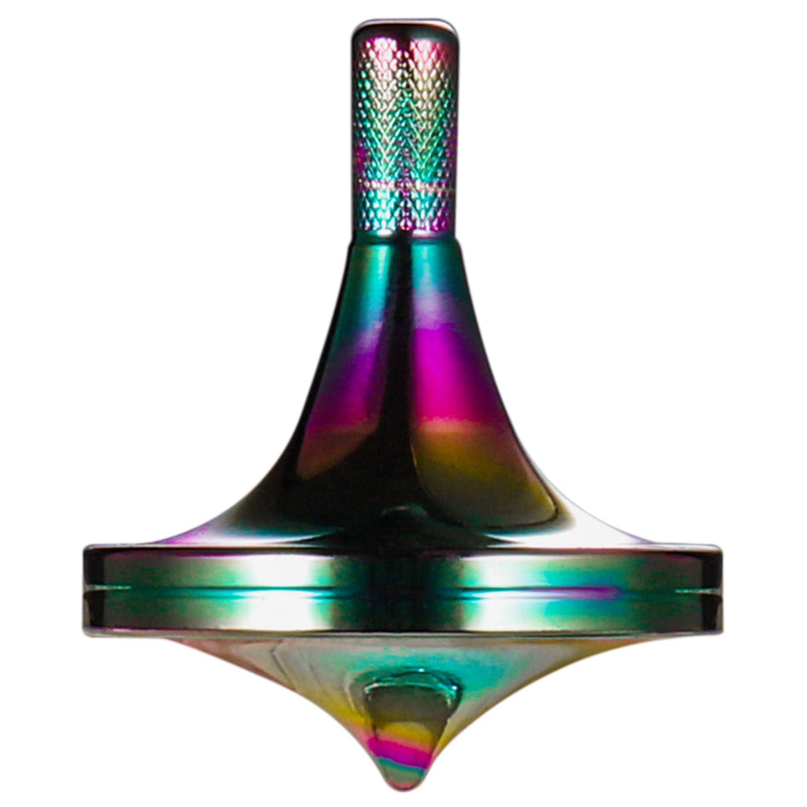CHEETOP Precision Metal Spinning Top, Well Made Stainless Steel Spin Long Lasting Exceed 6 Mins Desktop Gyro EDC Toy, Perfect Balance Easy to Use Kill Time Efficiently (Iridescent)