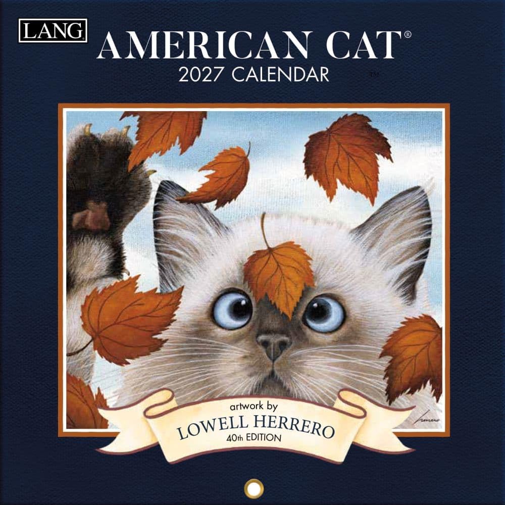 American Cat 2027 Mini Wall Calendar by Lowell Herrero