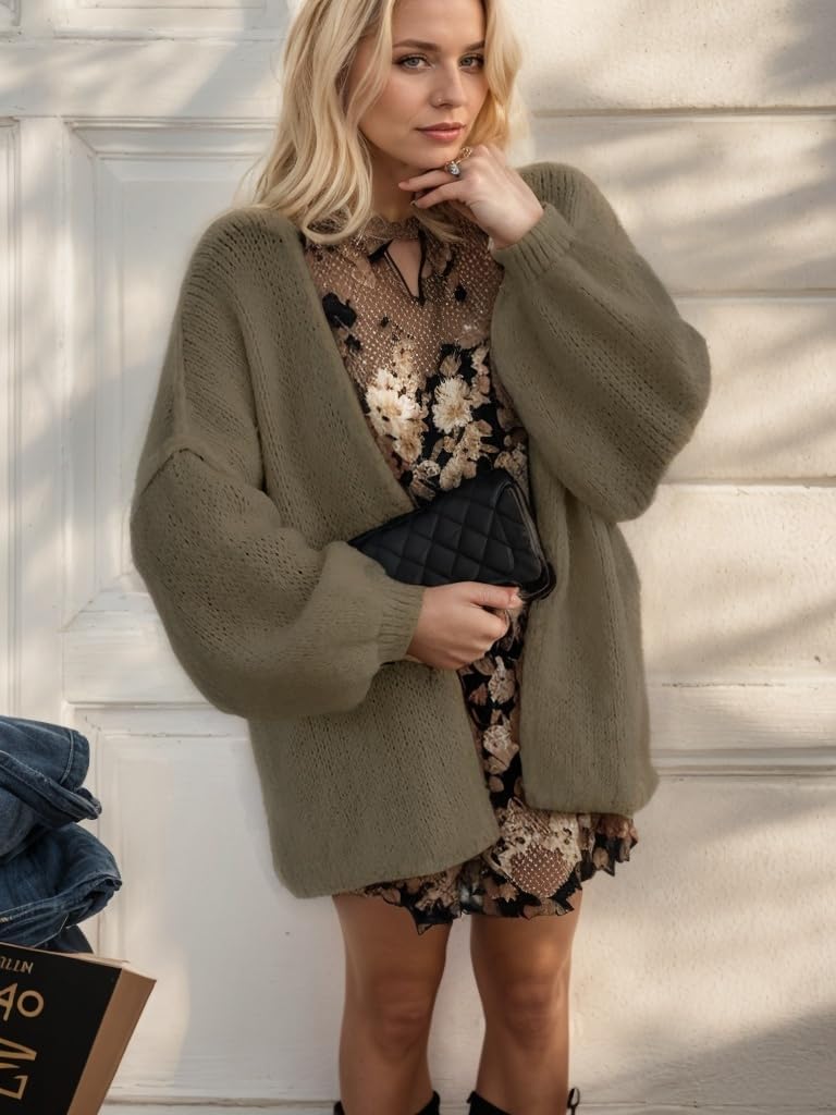 Women Chunky Sweater Y2k Oversized Knit Cardigans Long Sleeve Open Front Knit Sweaters Outwear 2026 Fall Winter Clothes - Image 4