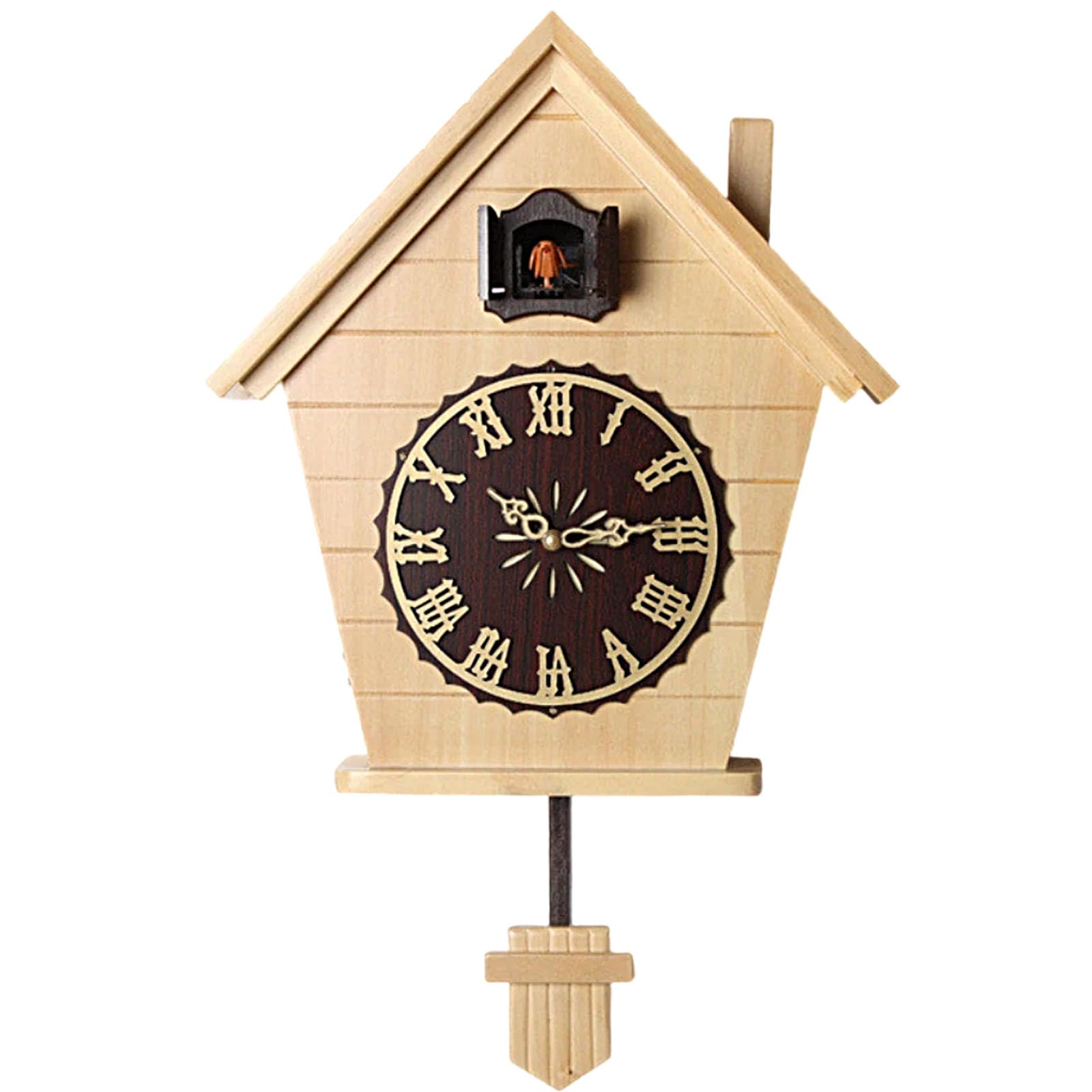 Relojes De Cuco,Reloj De Pared,Madera Maciza De Cuco De La Selva Negra De Relojes De Cuco para Cocina Salón Apartamento Cuco Reloj De Cuco De Tradicional Relojes De Cuco,Log Color a
