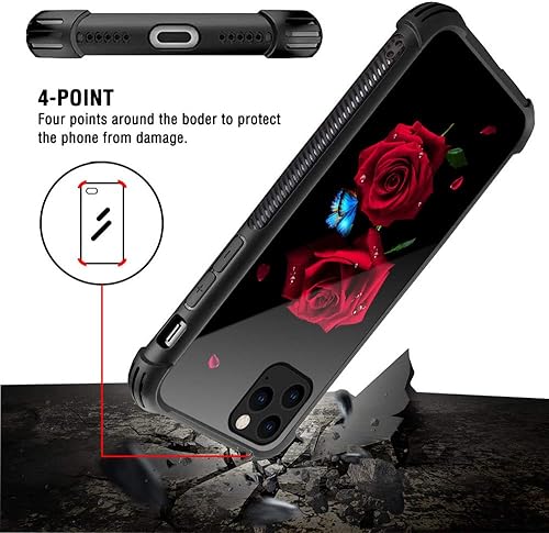 Miniatura 10 de DJSOK Funda compatible con iPhone 13 Pro Max, funda de mariposa dorada para iPhone 13 Pro Max para mujeres y niñas, diseño de parachoques trasero