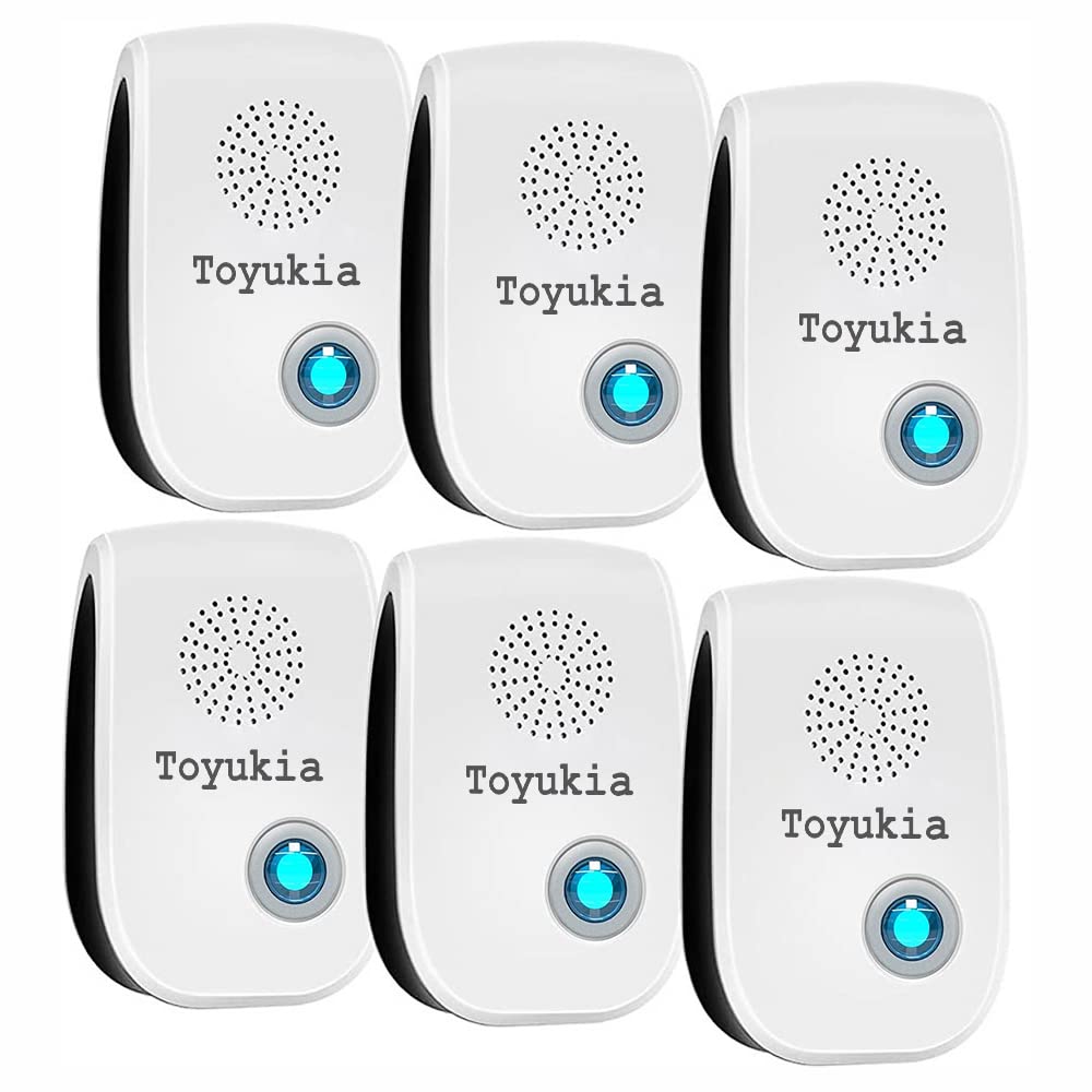 2023 Upgraded Dual Ultrasonic Pest Repeller 6 Pack, Electronic Pest Repellent, Pest Control Plug in for Insects, Roach,Mice,Spider, Mosquito Used for Home,Office etc