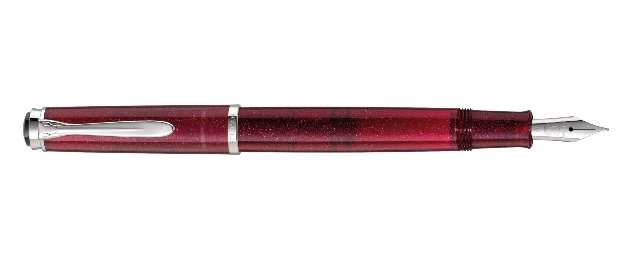 Pelikan Special Edition Piston Fountain Pen Classic M205 Star Ruby in Folding Box Feder M Burgundy pink