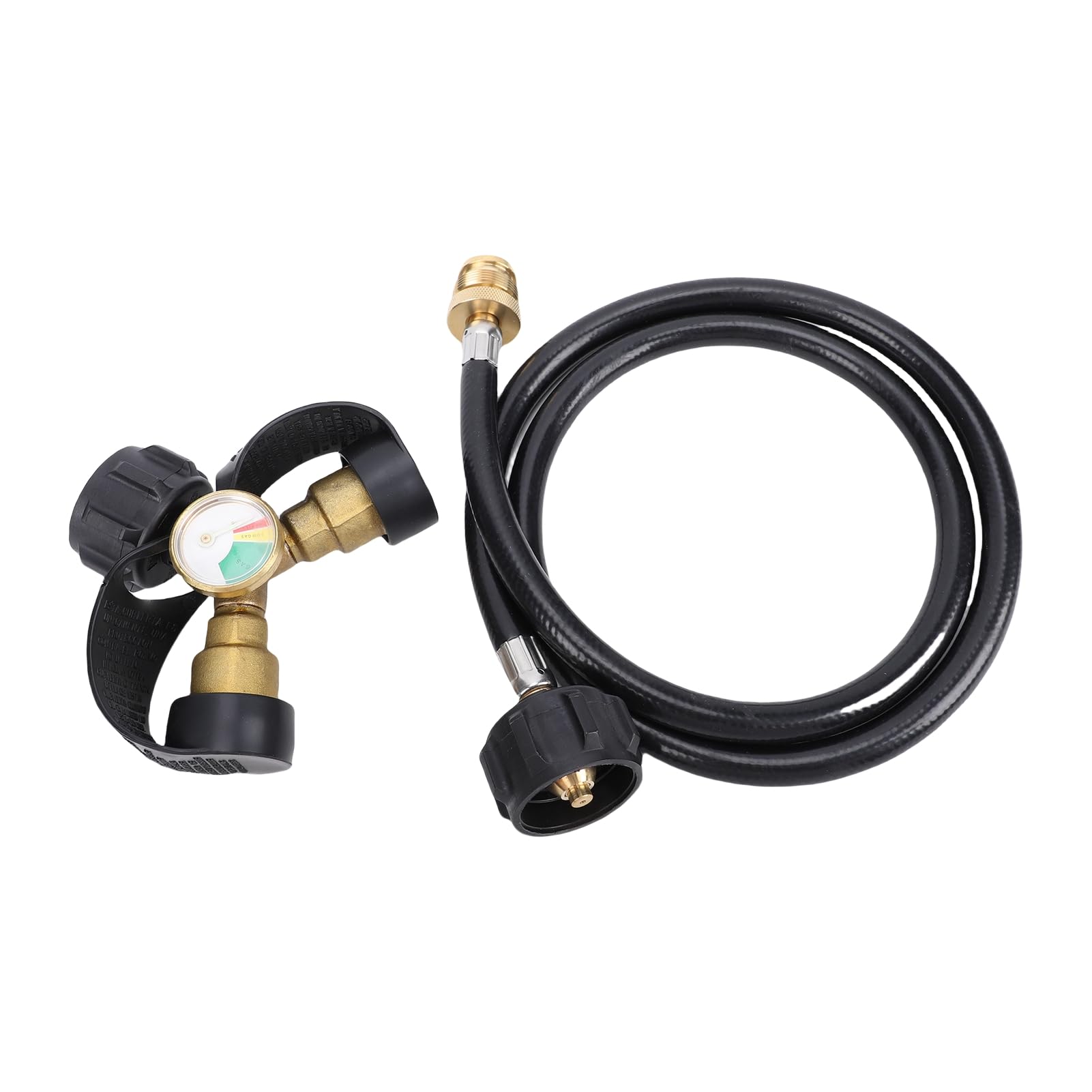 Tissting Divisore Serbatoio Gas 2 Vie con Manometro E Tubo 4ft in Ottone