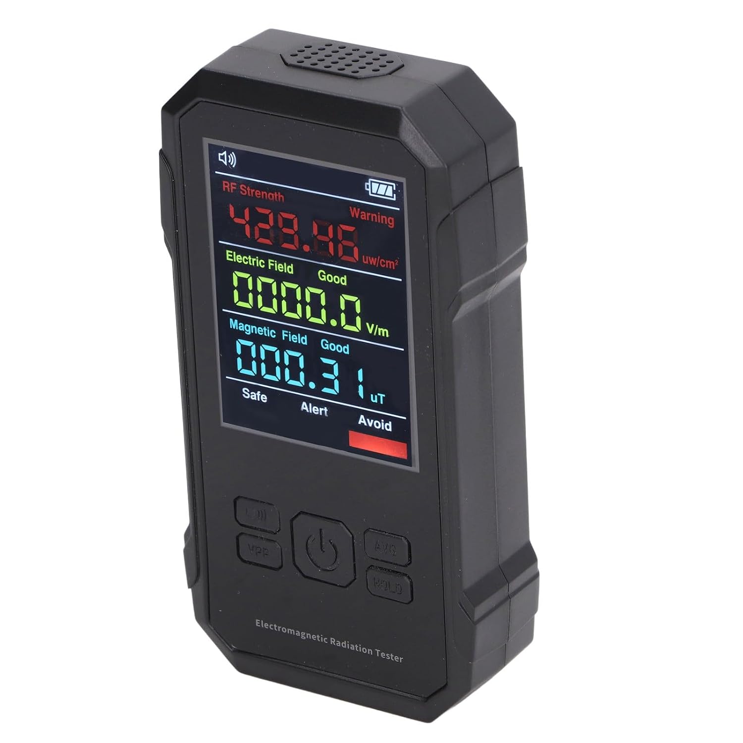 Radiation Detector Handheld Black Digital EMF Meter LED Display Geiger Counter for Monitoring Homes and Offices ABS Material, Ukxd3cho5q