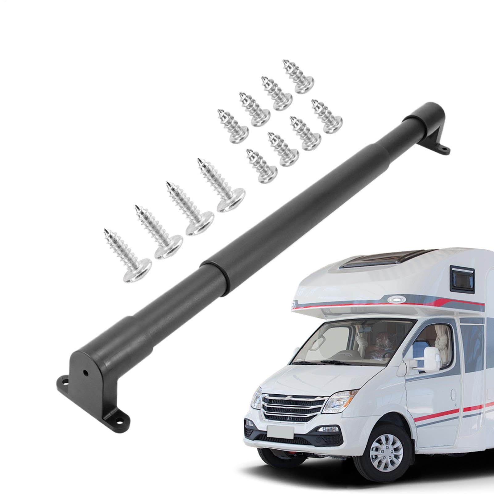 Poignée de porte moustiquaire de camping-car en métal noir de 20,3 cm