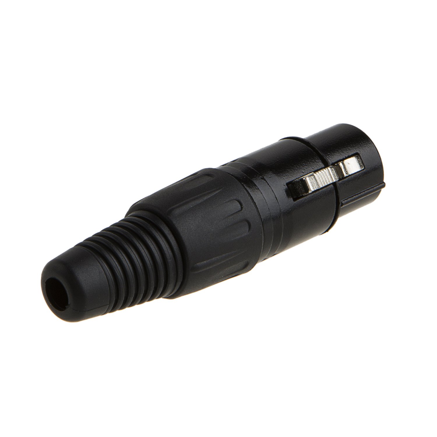 [5-Pack 3 Pin XLR Soldadura Tipo Micrófono Línea Conector Hembra, Carcasa Negra 2