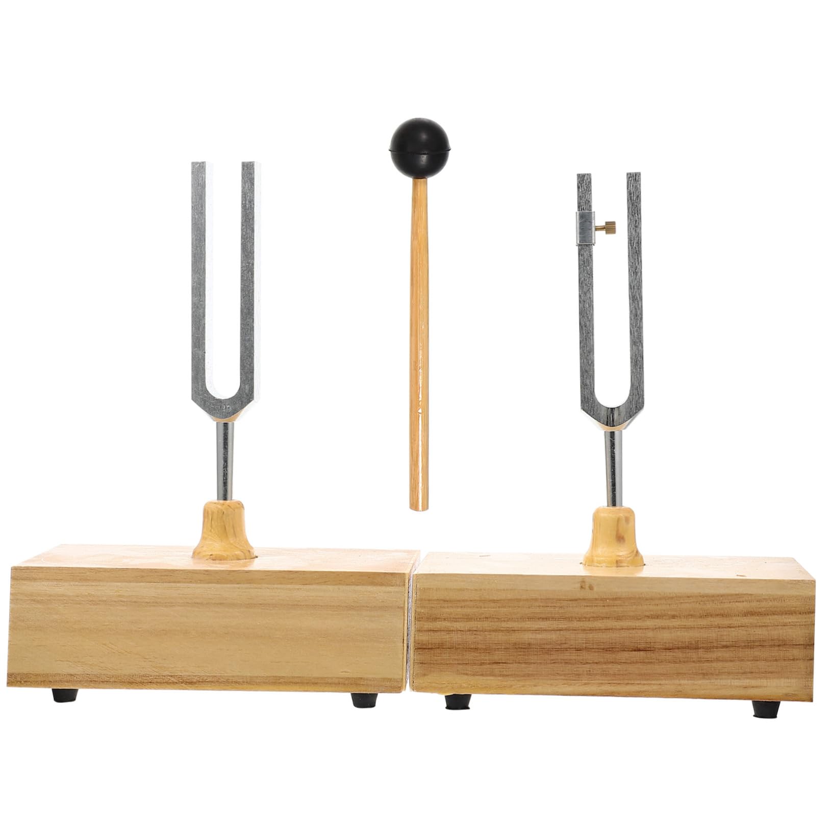 Gatuida Metallstimmgabel 440hz mit Hammer und Holzsockel für Physikalische Akustikexperimente Stabile Platzierung und Einstellbare Resonanz für Unterricht und Labor