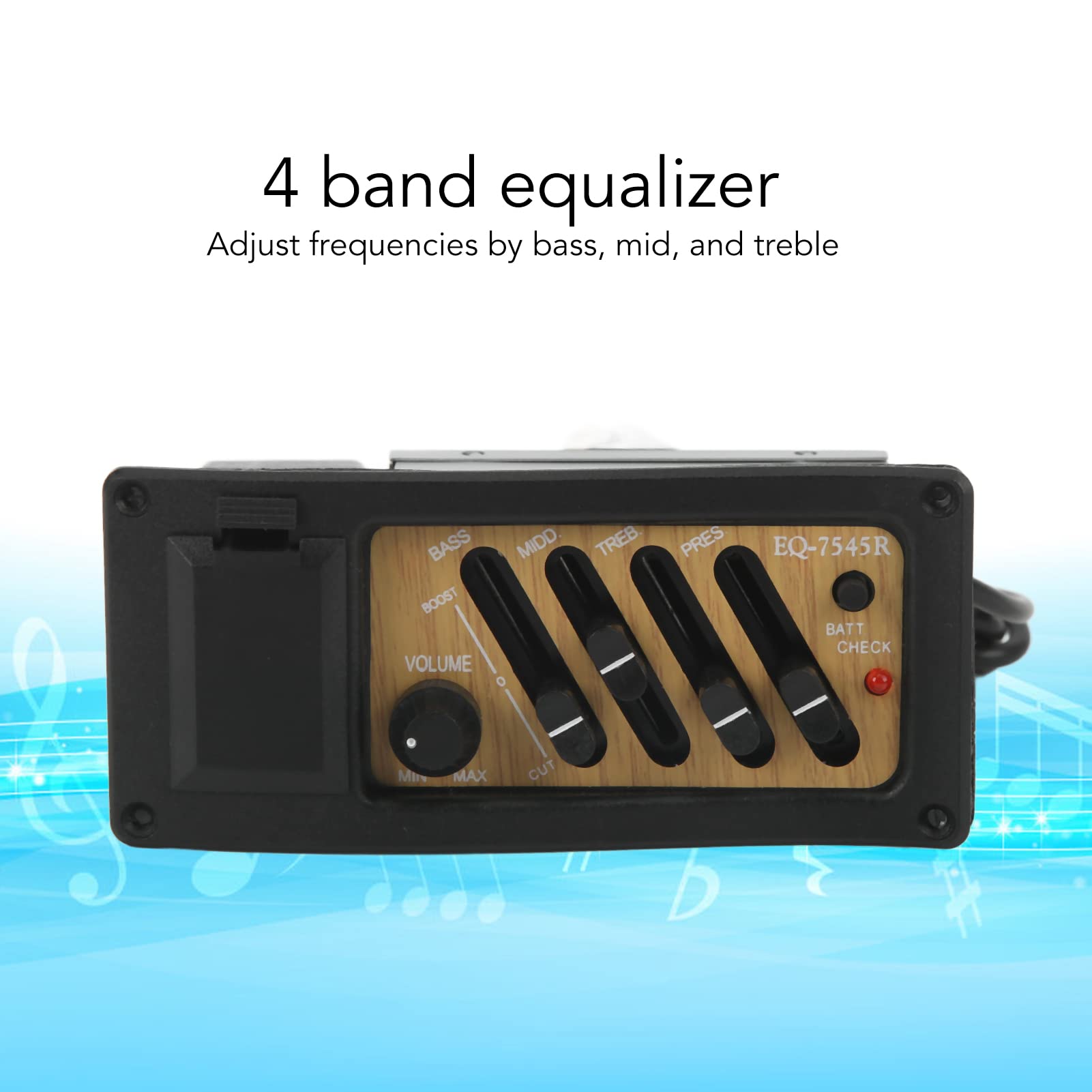 Micro Guitare Acoustique Avec Préampli - Accordeur Intégré Égaliseur 5 Bandes | Affichage LCD