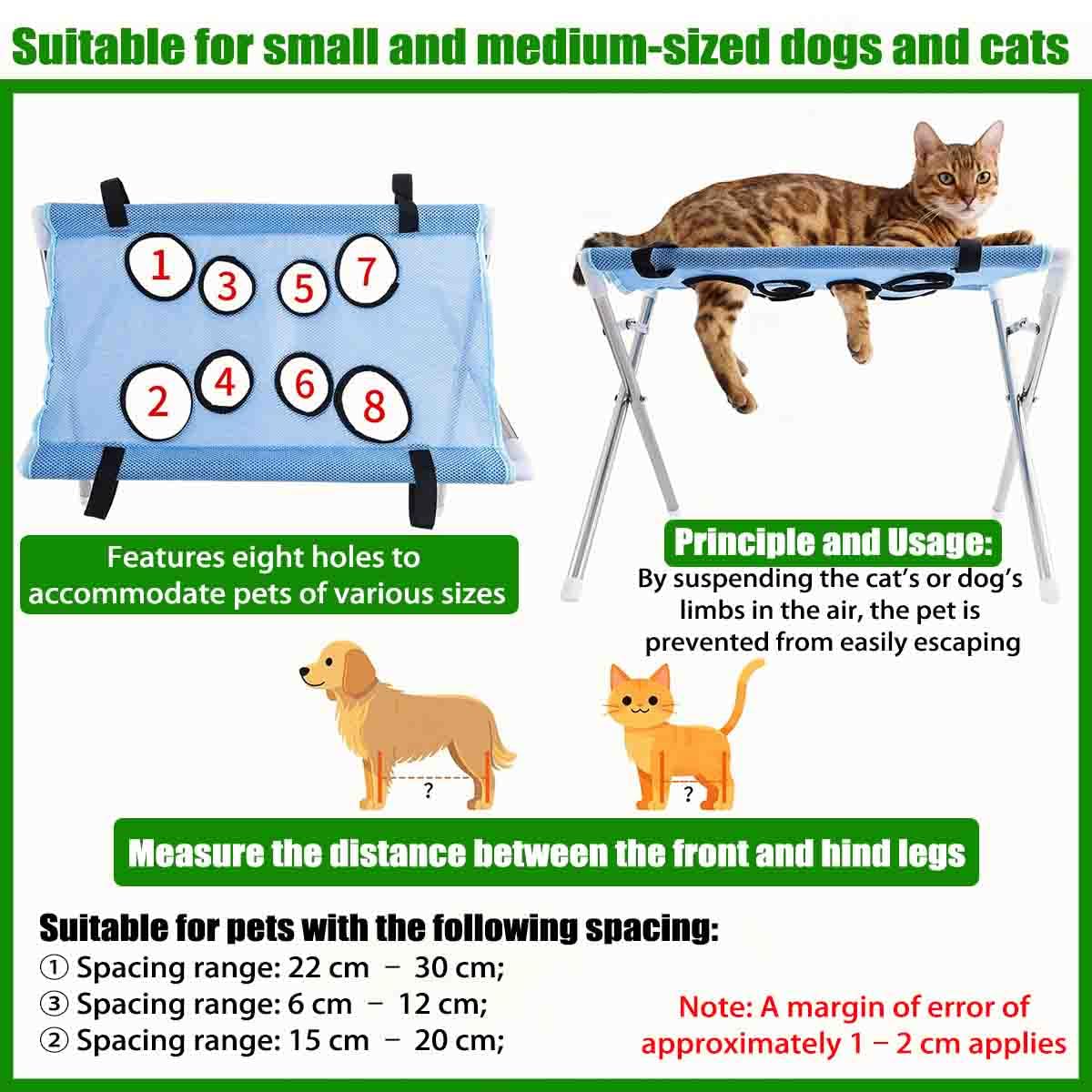 Generisch Dog Grooming Hammock Stand for Cats Small & Medium Dogs，8-Khaki