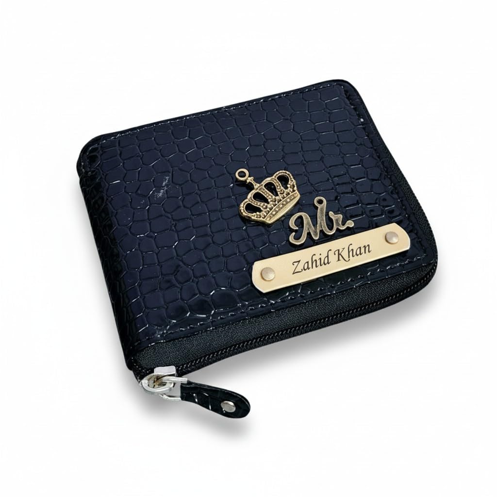 memory of moments (mom) Personalized Leather Wallet for Men | Premium Zip Around Bifold Wallet | Custom Name Engraved | Multiple Card Slots | Cash & ID Holder | Stylish Gift for Men-picture-54