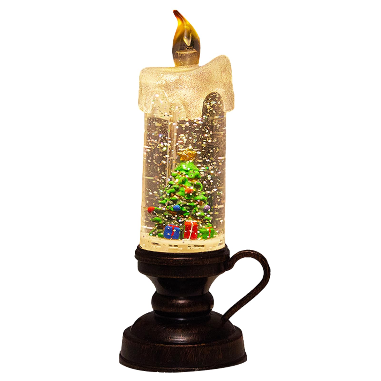 Amazon｜スノードームキャンドル点灯ランプ、電池式スノードーム