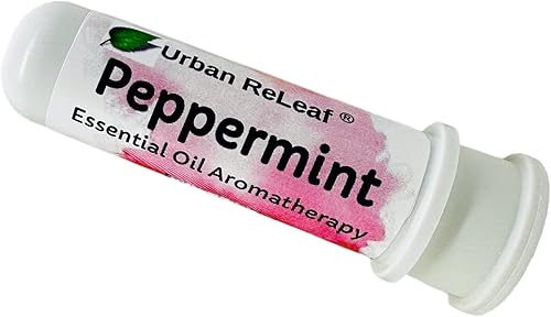 Urban ReLeaf Inhalador nasal de aromaterapia de aceite esencial de menta aceite de menta puro sin diluir, parte superior fácil de abrir. Fabricado
