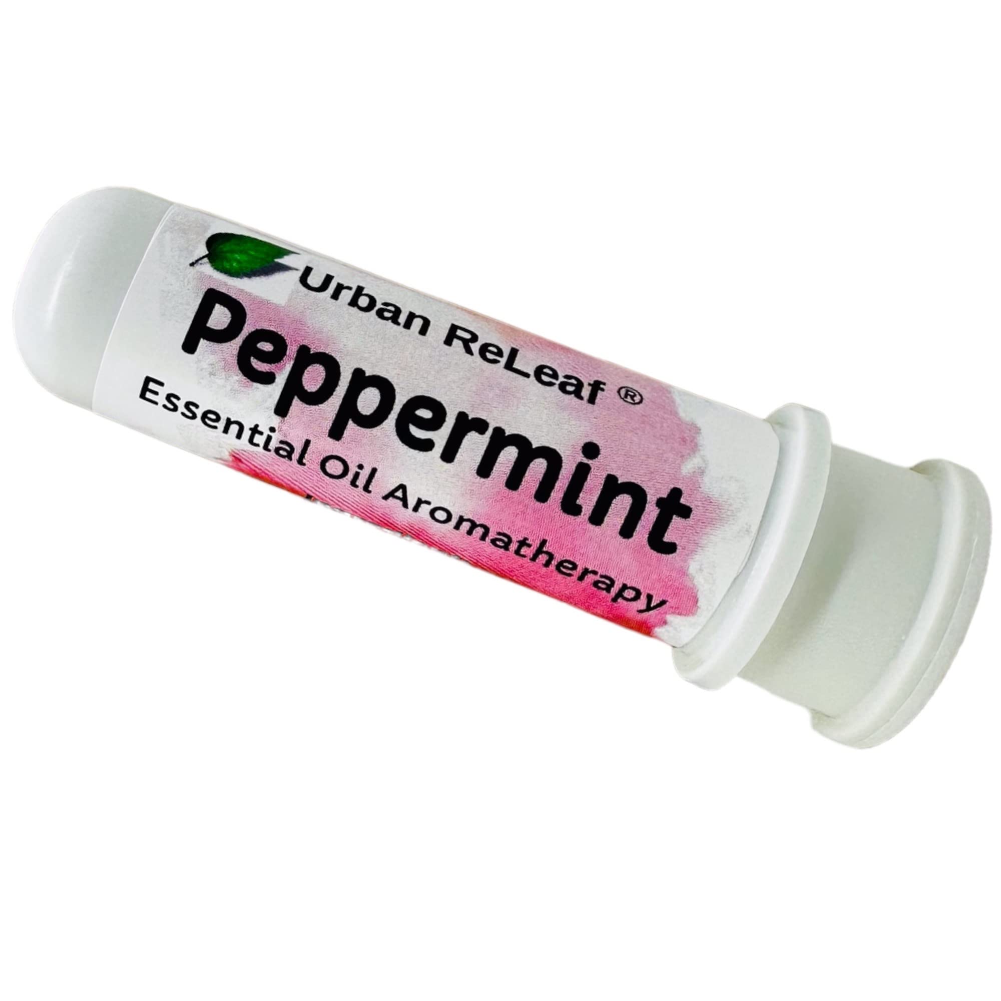 Urban ReLeaf Peppermint Essential Oil Aromatherapy Nasal Inhaler — Pure Undiluted Mint Oil, Easy Open Snap Top. Made in USA. Alcohol-Free. No Mess.