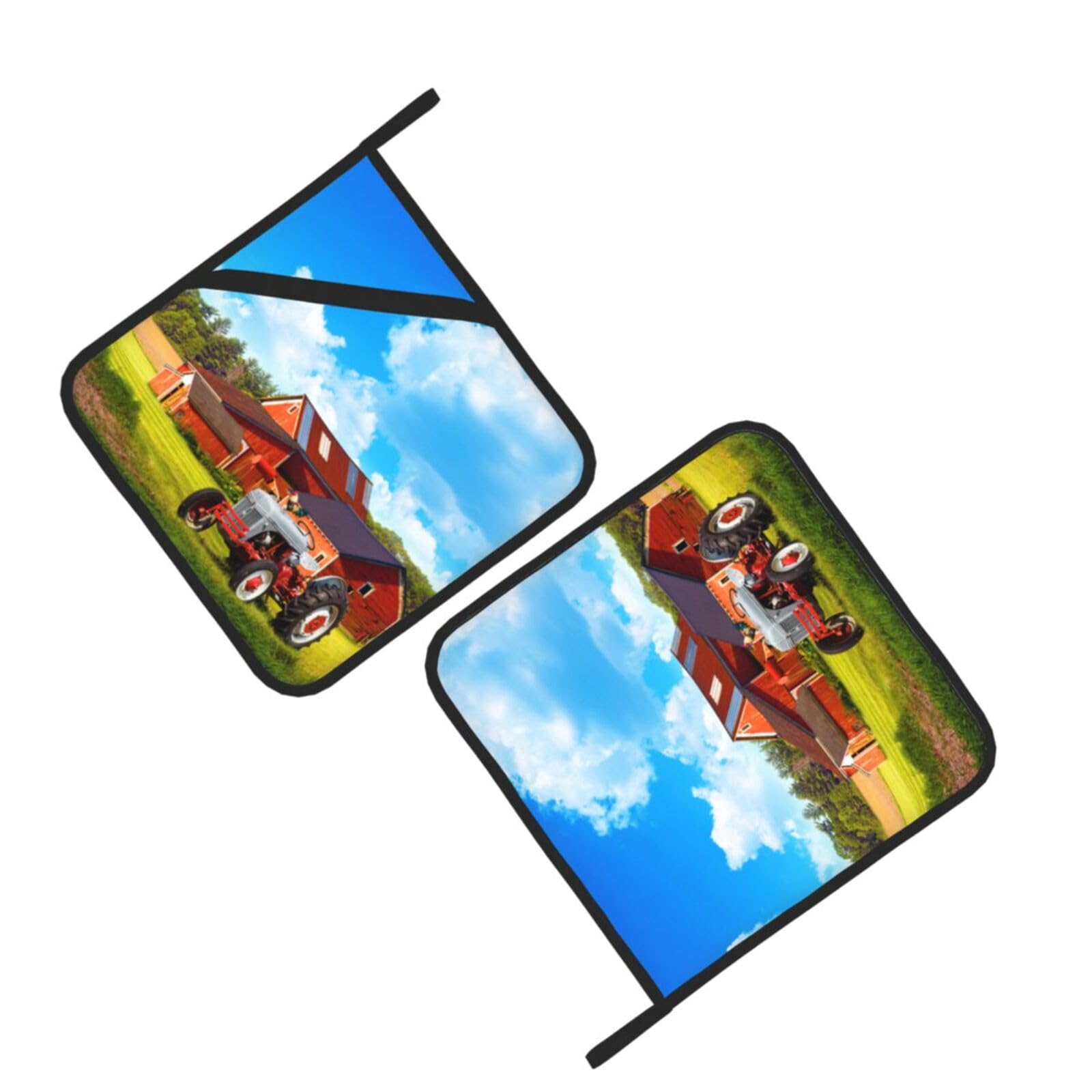 Company Farm Tractor Printed Oven Pot Holders Set of 2 Pcs Heat Resistant Kitchen Microwave Potholders for Cooking Baking Grilling