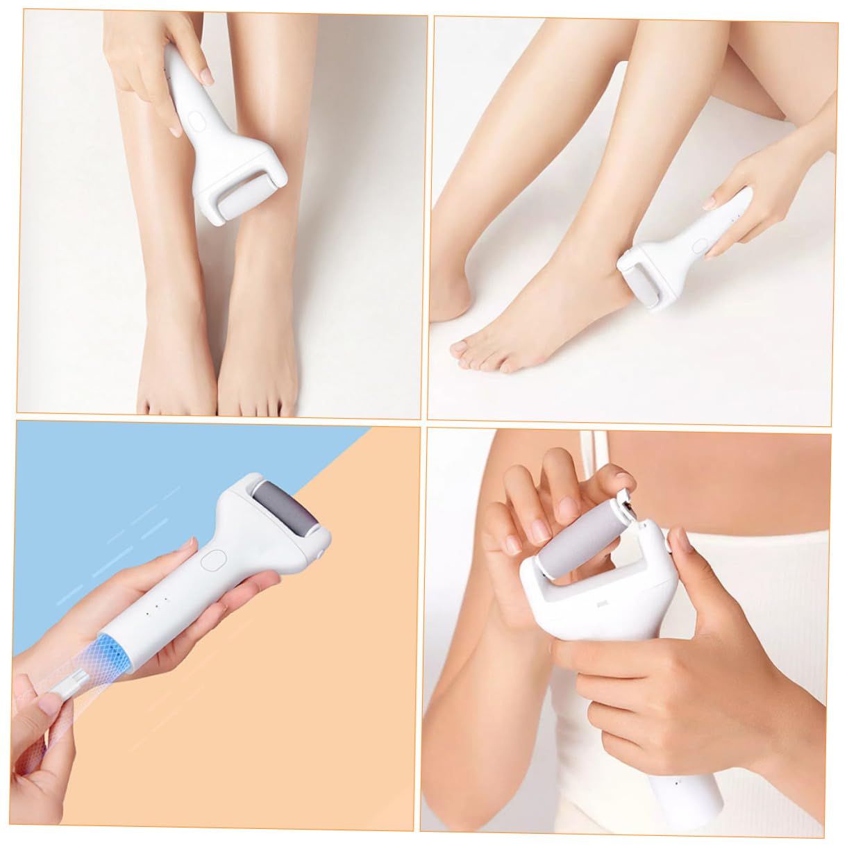 Didiseaon 1 Set pedicure portatile piccolo impermeabile feet dispositivo di rimozione tampone del piede smerigliatrice per piedi rimozione della smerigliatrice del AbS bianca