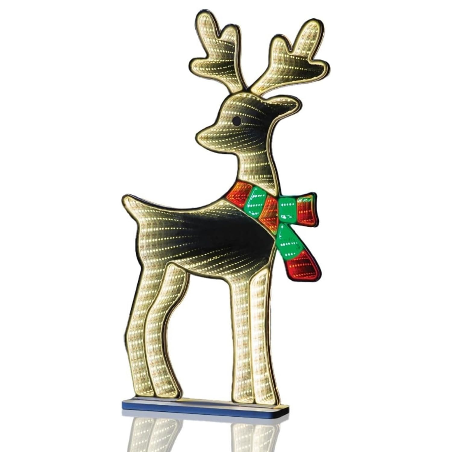 The Christmas Workshop Reindeer Infinity Light/Double-Sided Multi-Coloured Christmas Light / 5 Metre Lead Wire / 60cm Height (74529)