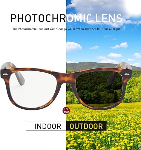 Miniatura 3 de Lentes de sol fotocromáticos para el día y la noche, lentes de bloqueo de luz azul para hombres y mujeres, lentes fotocromáticas rectangulares retro