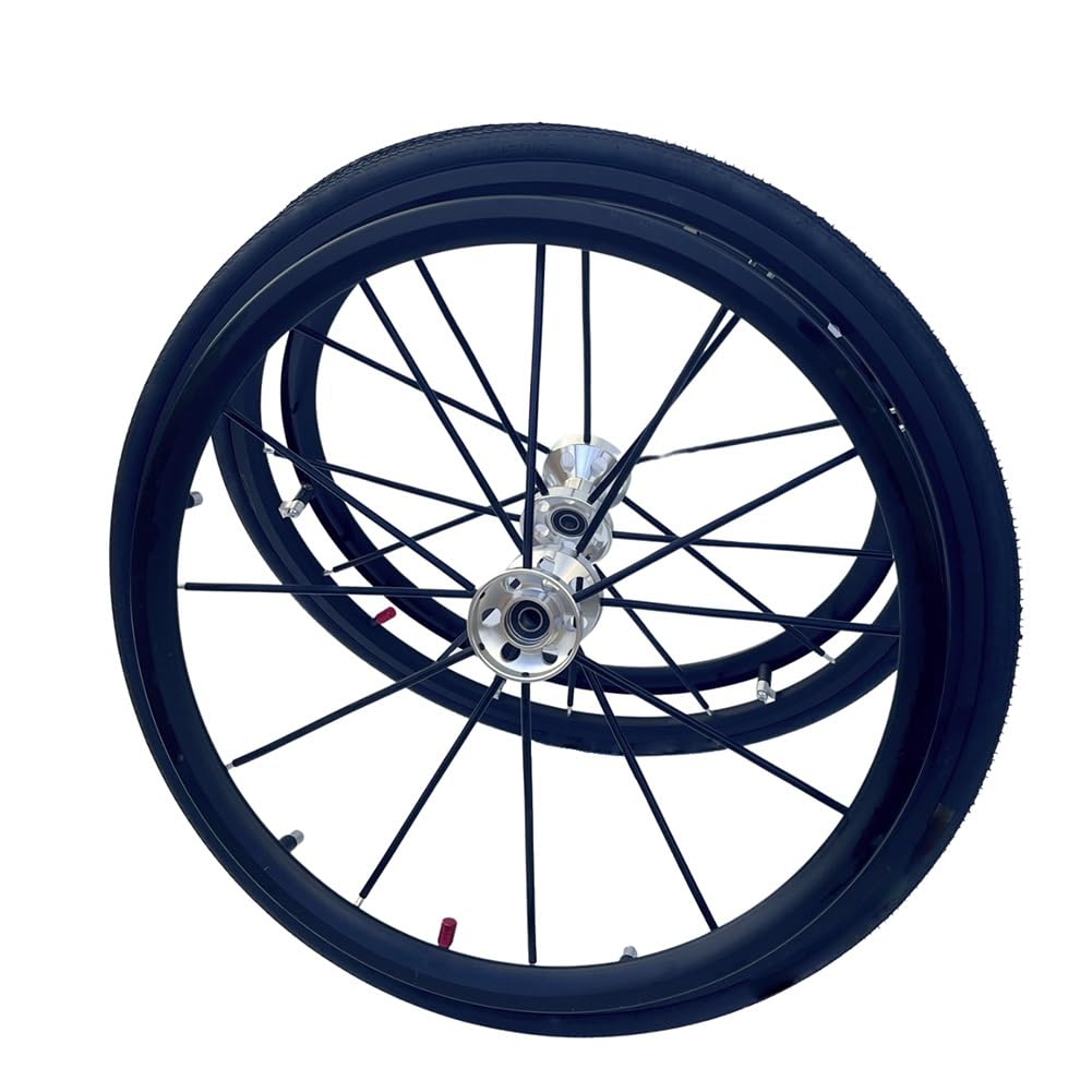 24 x 1 Rueda Trasera para Sillas de Ruedas, 24 Pulgadas Ruedas de Repuesto para Sillas de Ruedas Deportivas, Neumáticos Reemplazables, con Cojinete de 1/2" (1 Juego de 2)