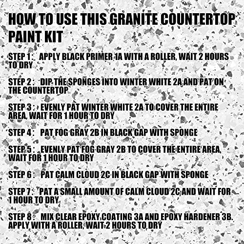 Cocomfix Granite Countertop Paint Kit. Epoxy Counter Top Refinishing Kit For Kitchen Bathroom. 25X Thick Bright Gloss Countertop Coating. thumb #6