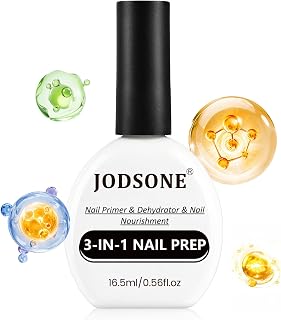 JODSONE 16.5ml Nail Prime and Dehydrator,3-in-1 Nourishing Acid-Free Nails Prep for Gel Nails,Time Savings Gentle Nourishing Cleansing Nail