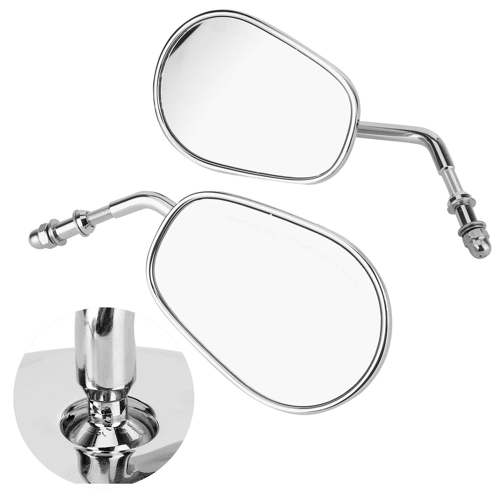Lusterka wsteczne motocykla Trwałe, szerokokątne, regulowane lusterka na końcu kierownicy dla Touring Glide Fatboy 883 1200 Srebrne aluminium Szkło Para obrotu o 360 stopni