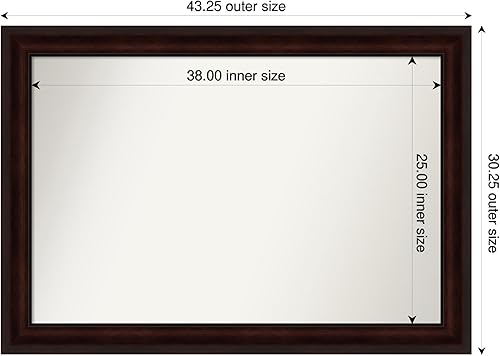 Miniatura 3 de Amanti Art Espejo personalizado, espejo de baño marrón café en grano de café, espejo de pared o espejo de tocador de baño sobre el fregadero (30.25