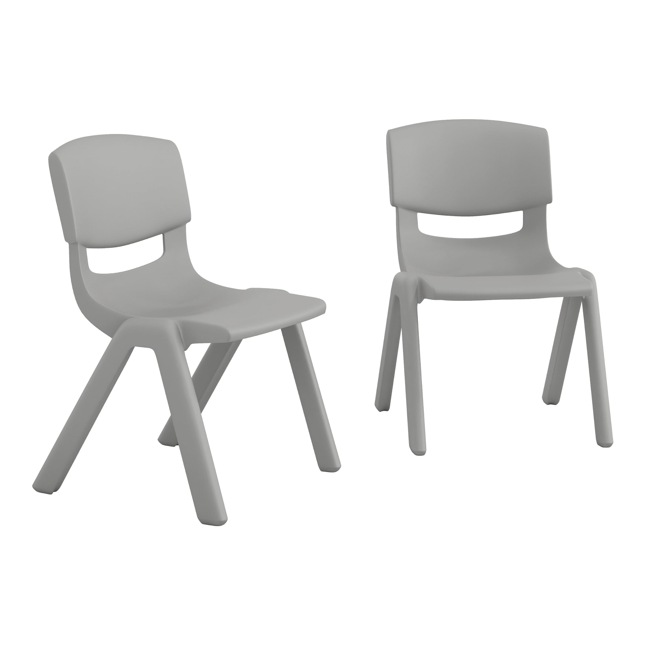 Flash Furniture Stackable Plastic School Chair, Soft Gray, Set of 2