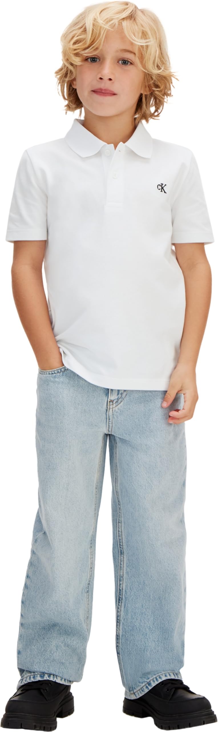 Calvin Klein Solid Polo Lvcksjb29b Polo S/S Bambini e Ragazzi