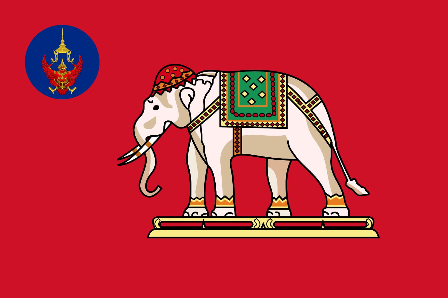 Drapeau thaïlandais 1912 grand format pour collectionneur et mât extérieur