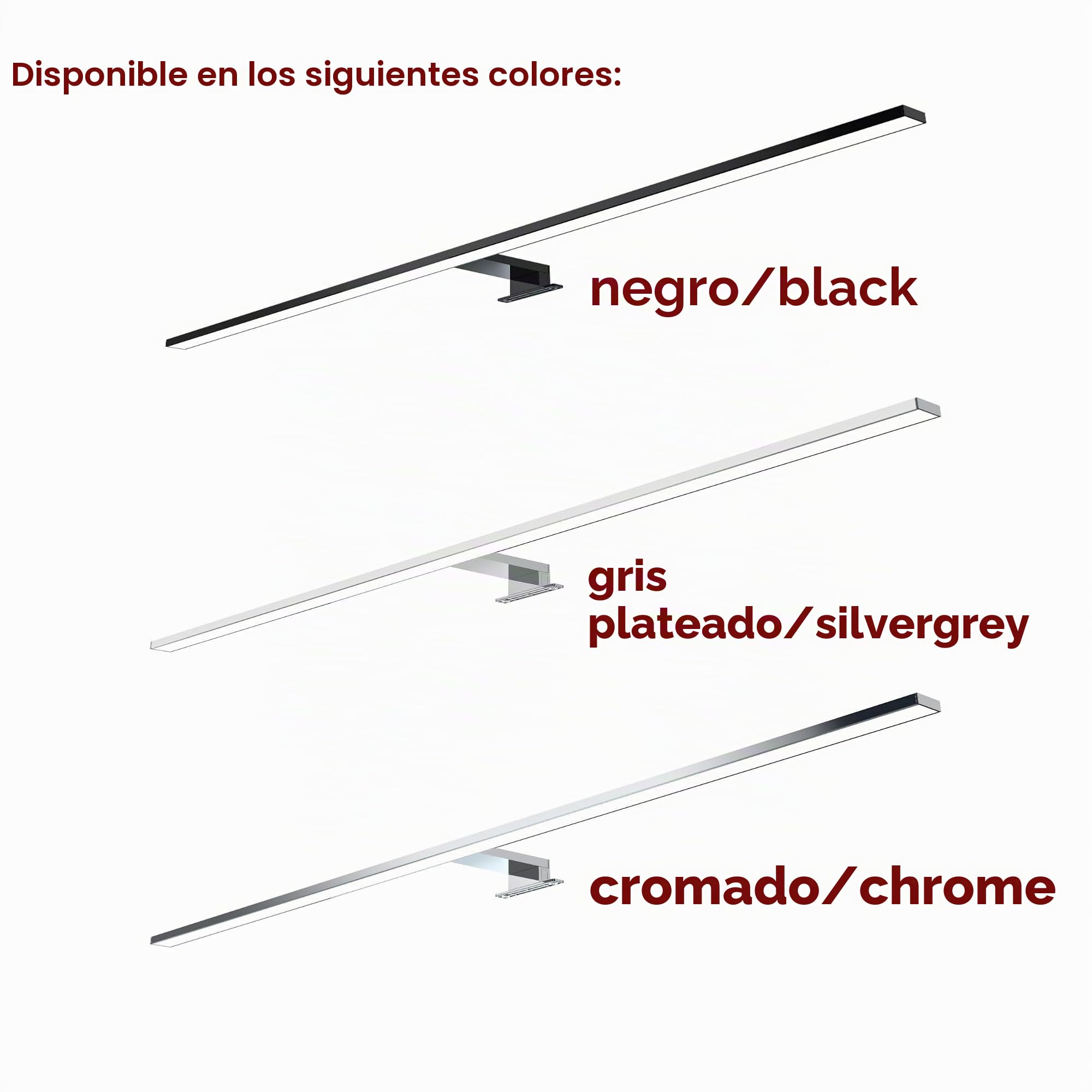 kalb | 100cm LED lámpara de baño lámpara de espejo 230V negro