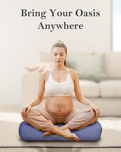 Miniatura 8 de Tumaz Yoga Bolster Set - Rectangular Bolster Pillow for Restorative Yoga, Soft Meditation Pillow with Carry Handle and 8-Feet Strap, Machine